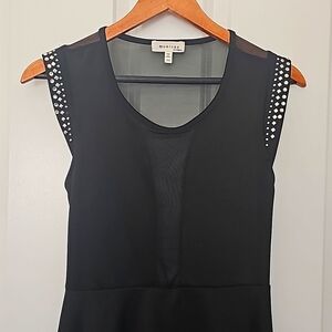 Mesh and rhinestone dress